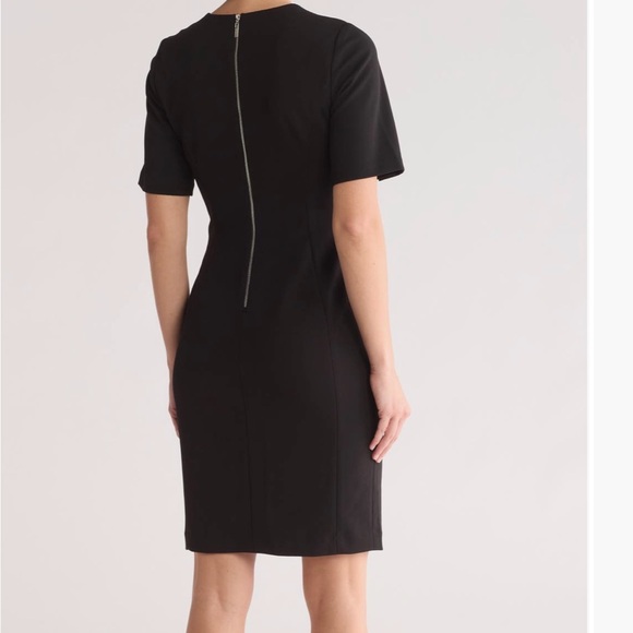 NEW DKNY WOMEN’S BUTTON SLEEVE SHEATH DRESS BLACK SIZE 8 - Picture 2 of 8
